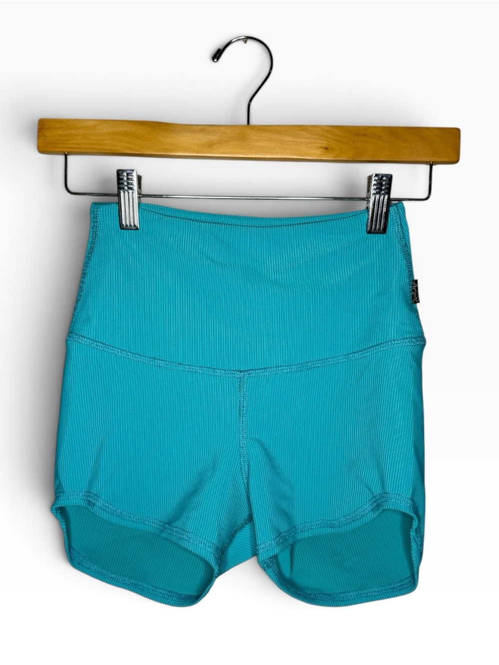 Tiger Friday Ribbed Shorts in Teal Turquoise Blue Green AXS XS XSA